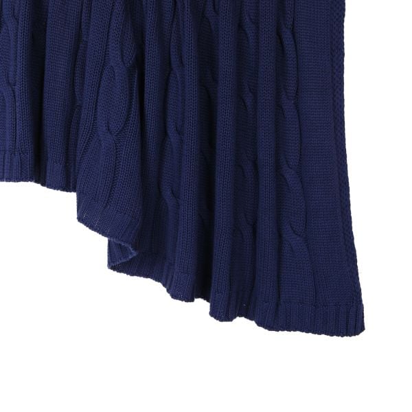 Tp14022 Örgü Koltuk Şalı Lacivert