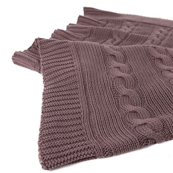 TP14026 Örgü Koltuk Şalı Moka