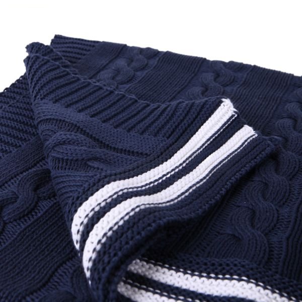 TP15002 Örgü Koltuk Şalı Lacivert