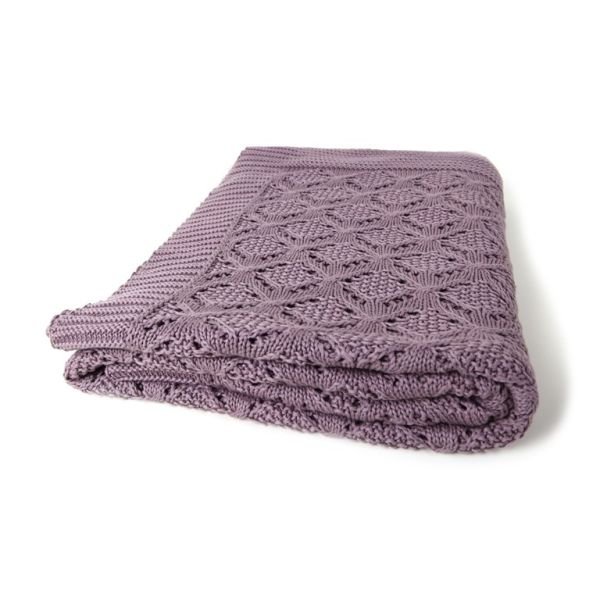 TP15006 Örgü Koltuk Şalı Mürdüm