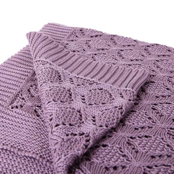 TP15006 Örgü Koltuk Şalı Mürdüm