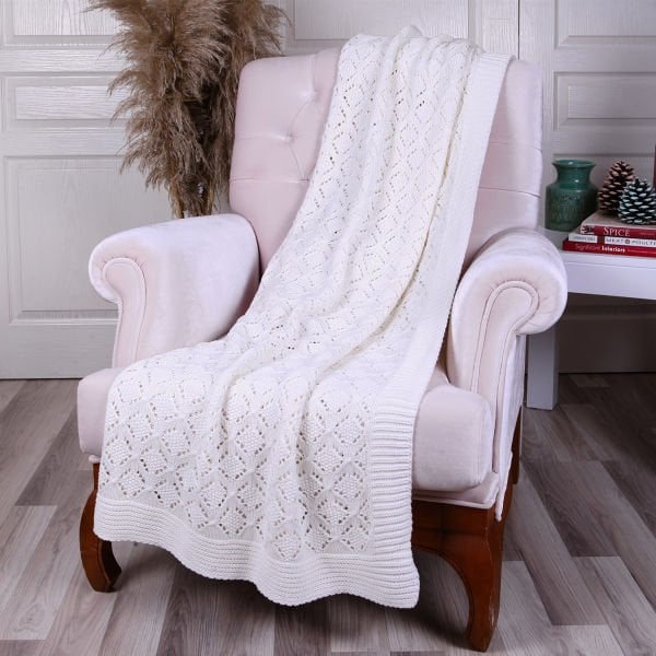 TP15006 Örgü Koltuk Şalı Ekru