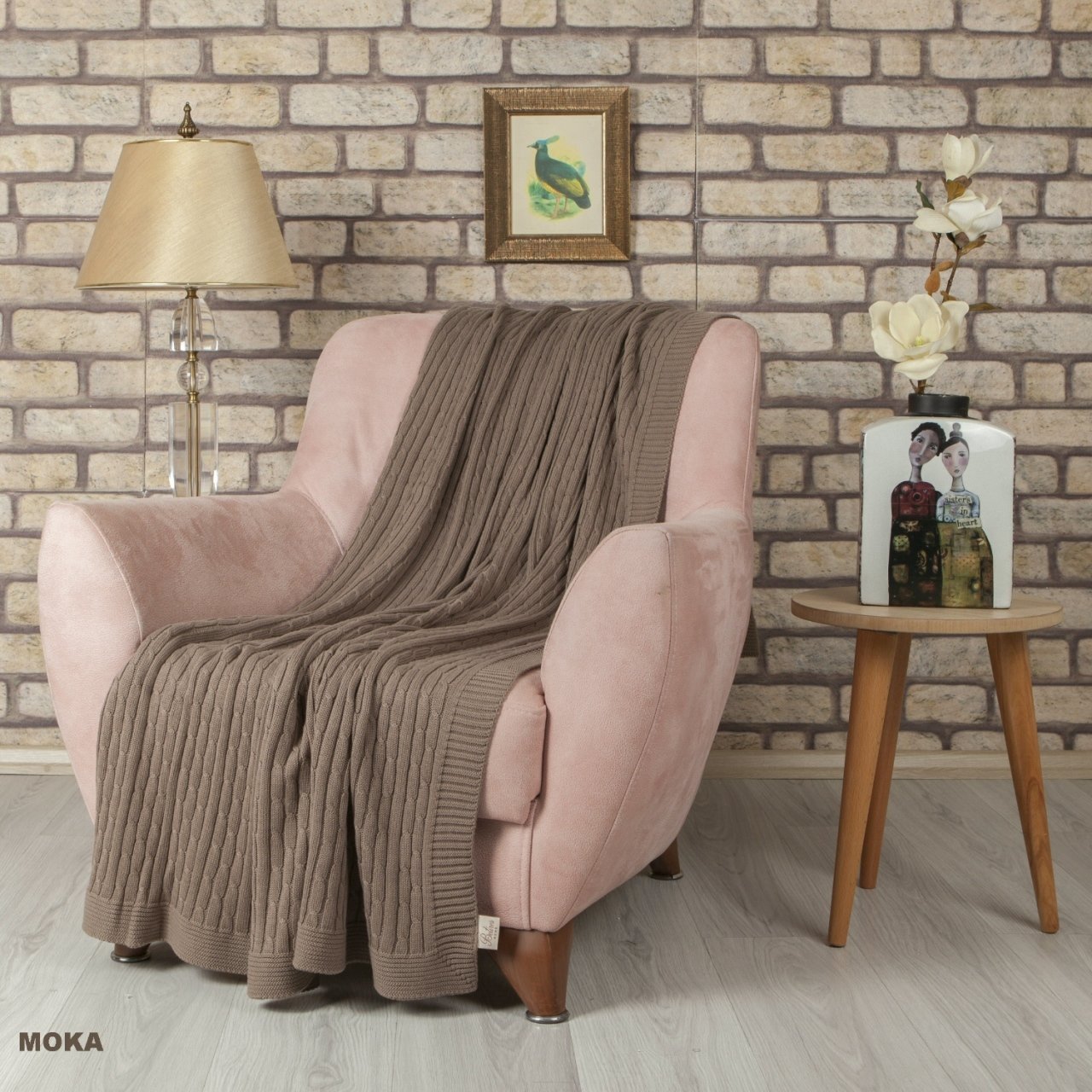 Örgü Koltuk Şalı Moka