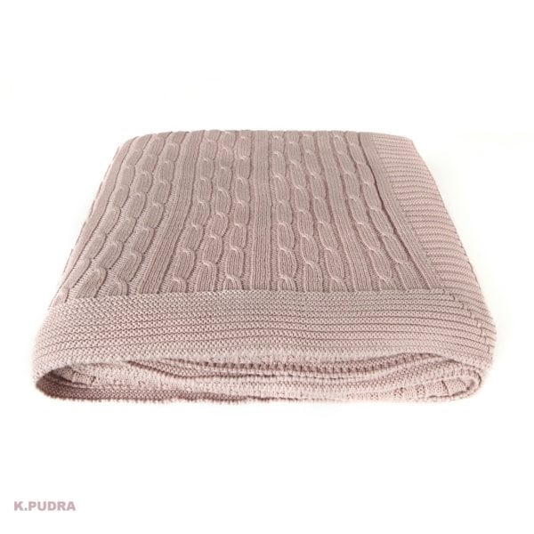 Örgü Koltuk Şalı Pudra