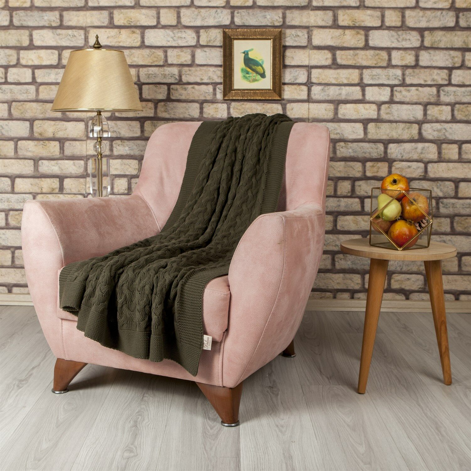 Örgü Koltuk Şalı Haki