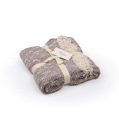 Örgü Koltuk Şalı Mürdüm