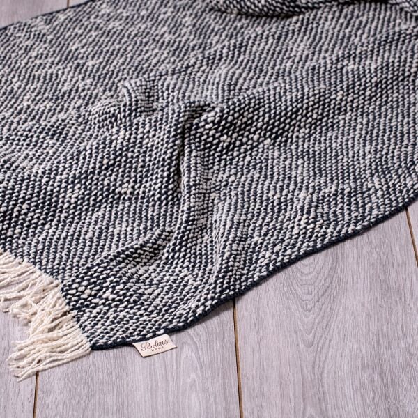 Örgü Koltuk Şalı Lacivert