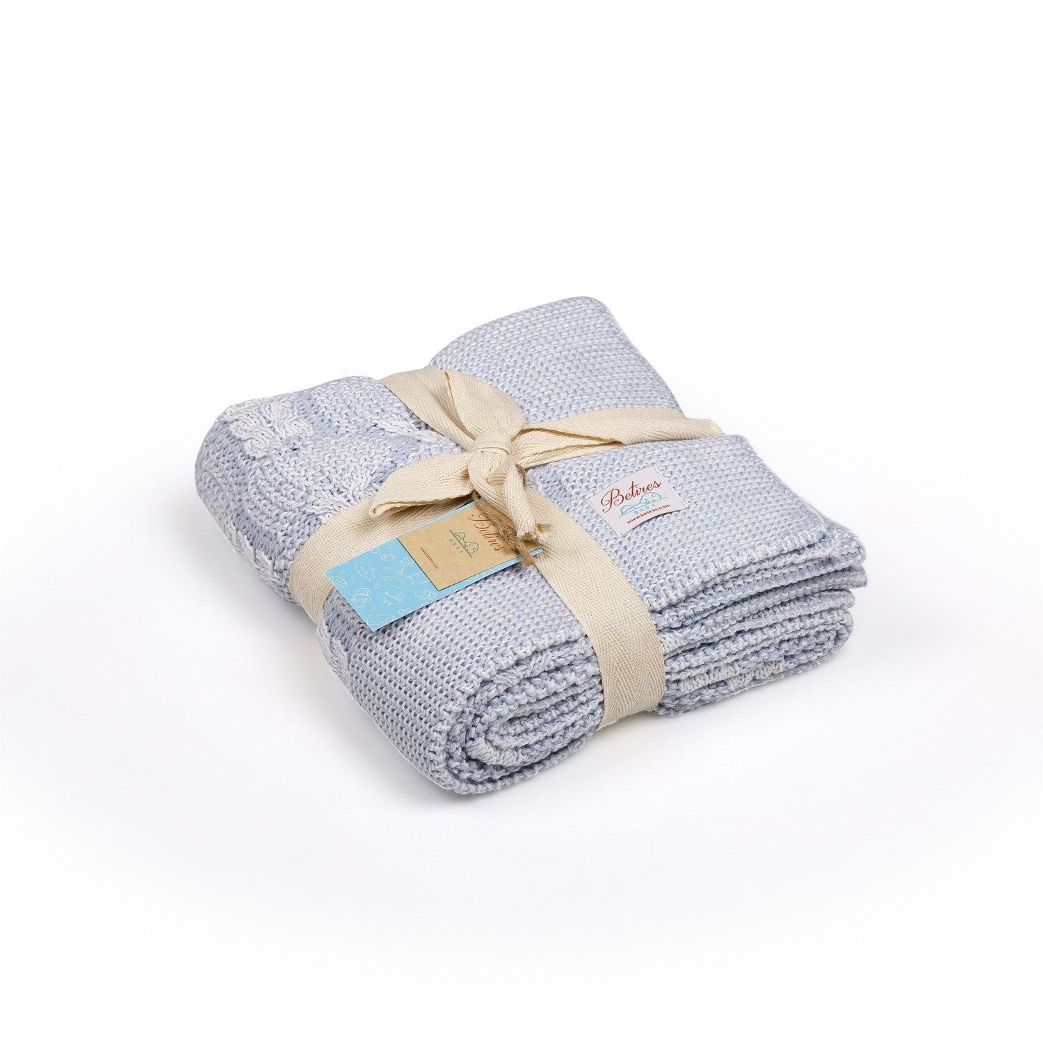 Bb11003 Örgü Bebek Battaniye Mavi