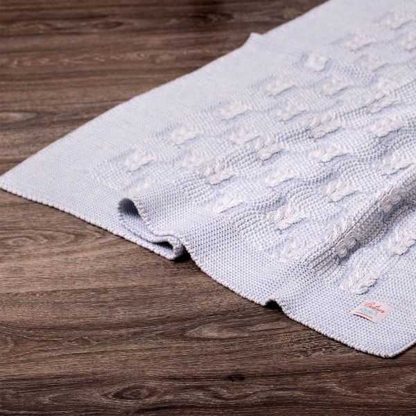 Bb11003 Örgü Bebek Battaniye Mavi