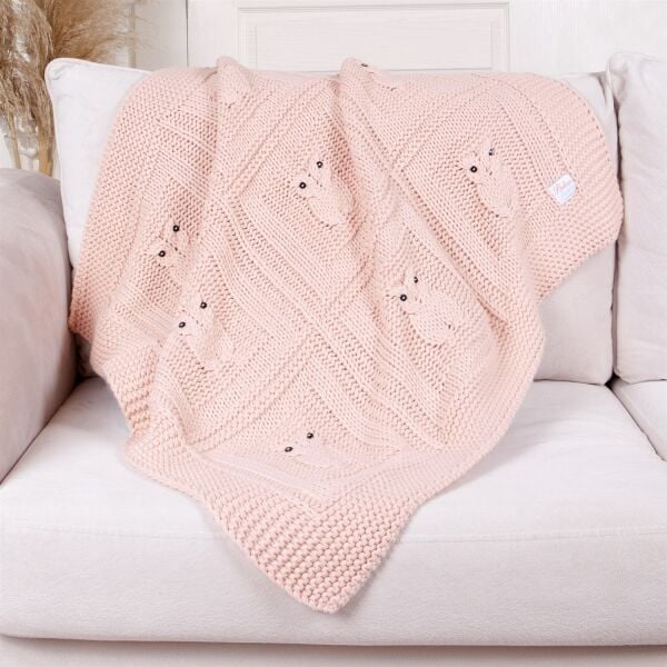 Bb14002 Örgü Bebek Battaniye Pembe