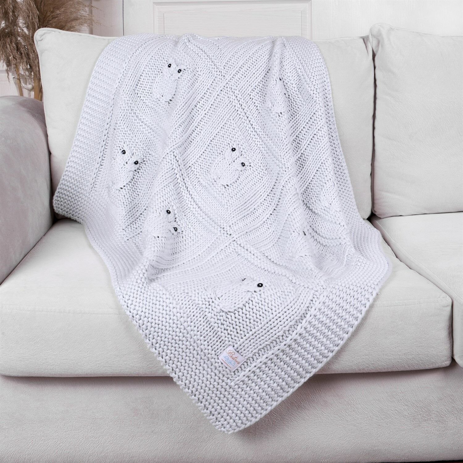 Bb14002 Örgü Bebek Battaniye Mavi