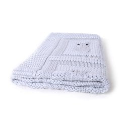 Bb14002 Örgü Bebek Battaniye Mavi