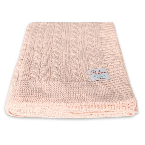 Bb15003 Örgü Bebek Battaniye Pembe