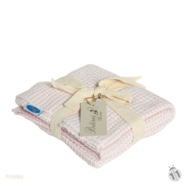 BB15007 Örgü Bebek Battaniye Pembe