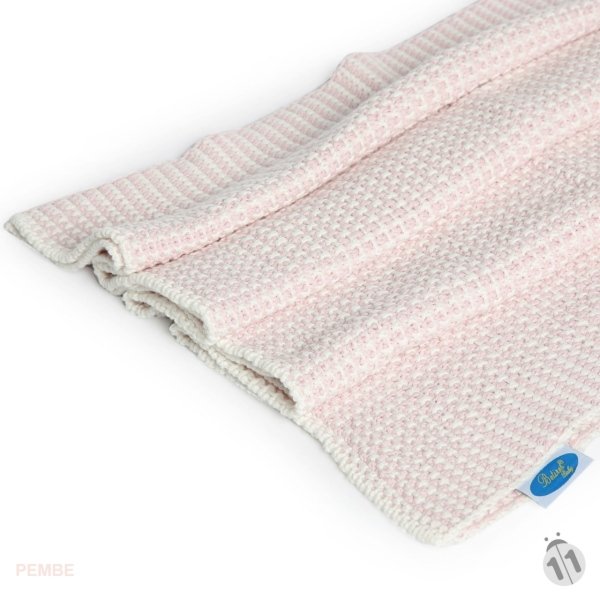 BB15007 Örgü Bebek Battaniye Pembe