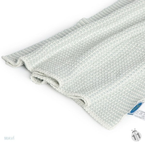 BB15007 Örgü Bebek Battaniye Mavi