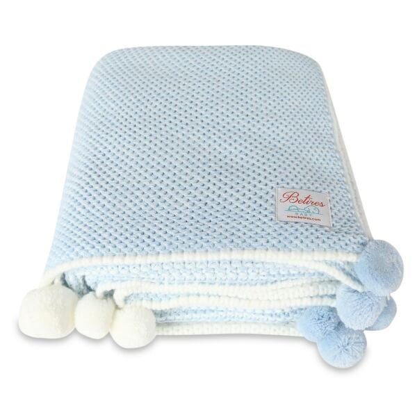 Bb15008 Örgü Bebek Battaniye Mavi