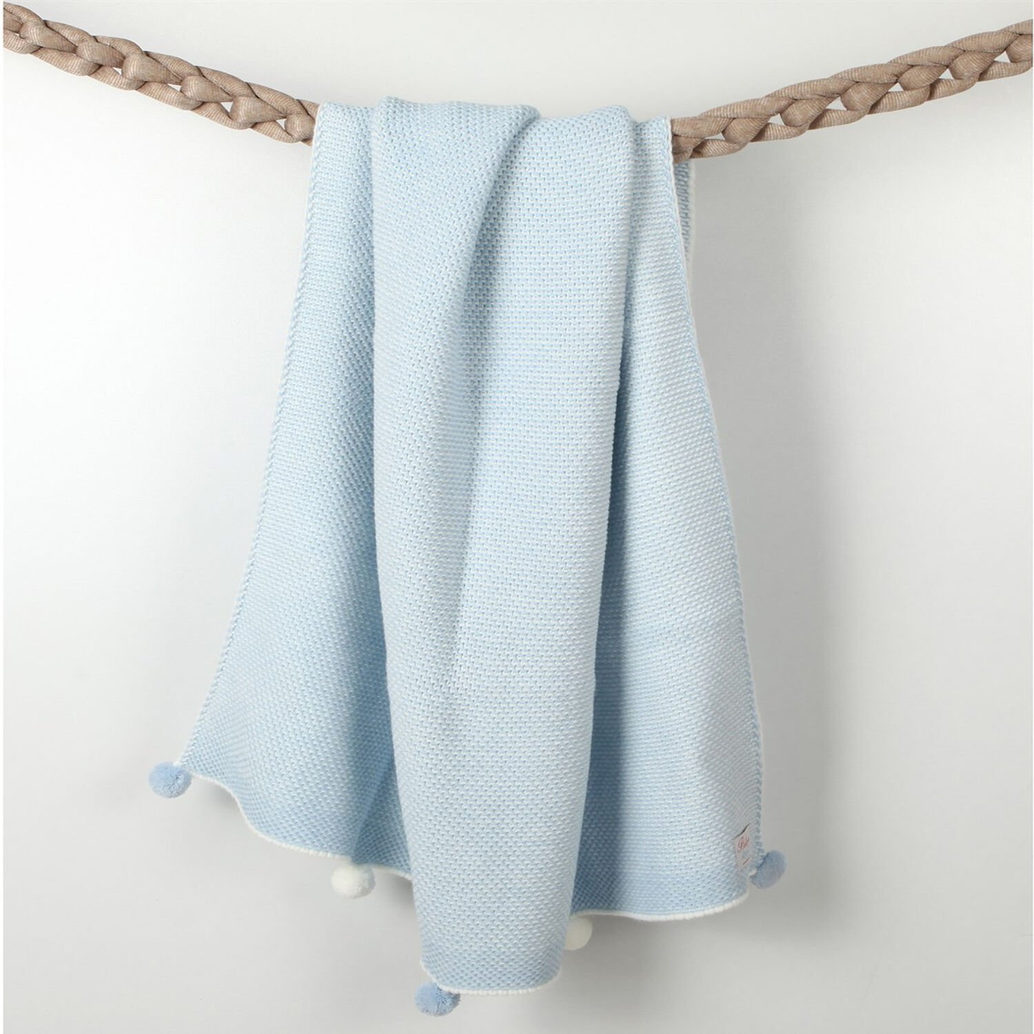 Bb15008 Örgü Bebek Battaniye Mavi