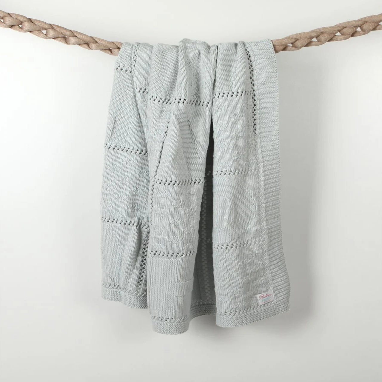 Bb16001 Örgü Bebek Battaniye Mavi