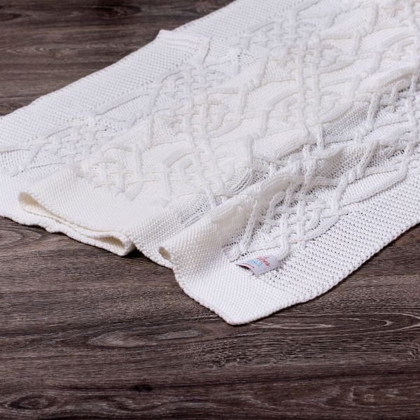 Bb16004 Örgü Bebek Battaniye Ekru