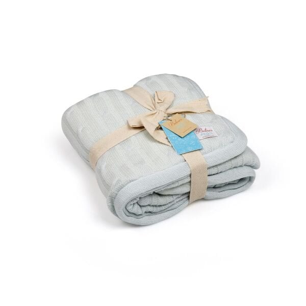 Bb16005 Örgü Bebek Battaniye Mavi