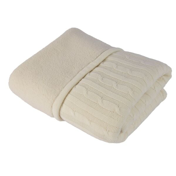 Bb16005 Örgü Bebek Battaniye Ekru