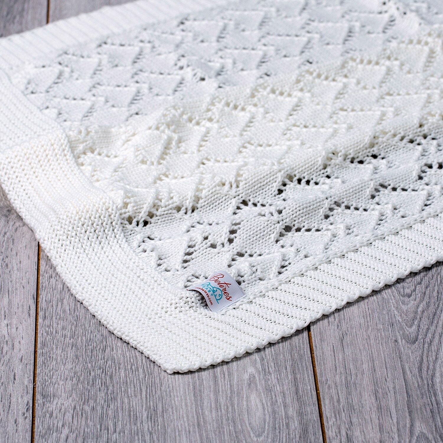 Bb16006 Örgü Bebek Battaniye Ekru