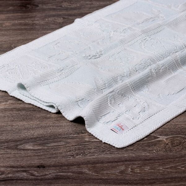 BB16011 Örgü Bebek Battaniye Mavi