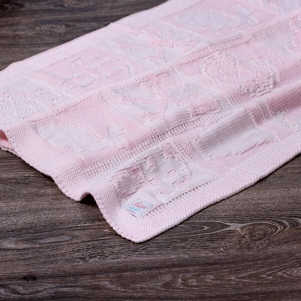 BB16011 Örgü Bebek Battaniye Pembe