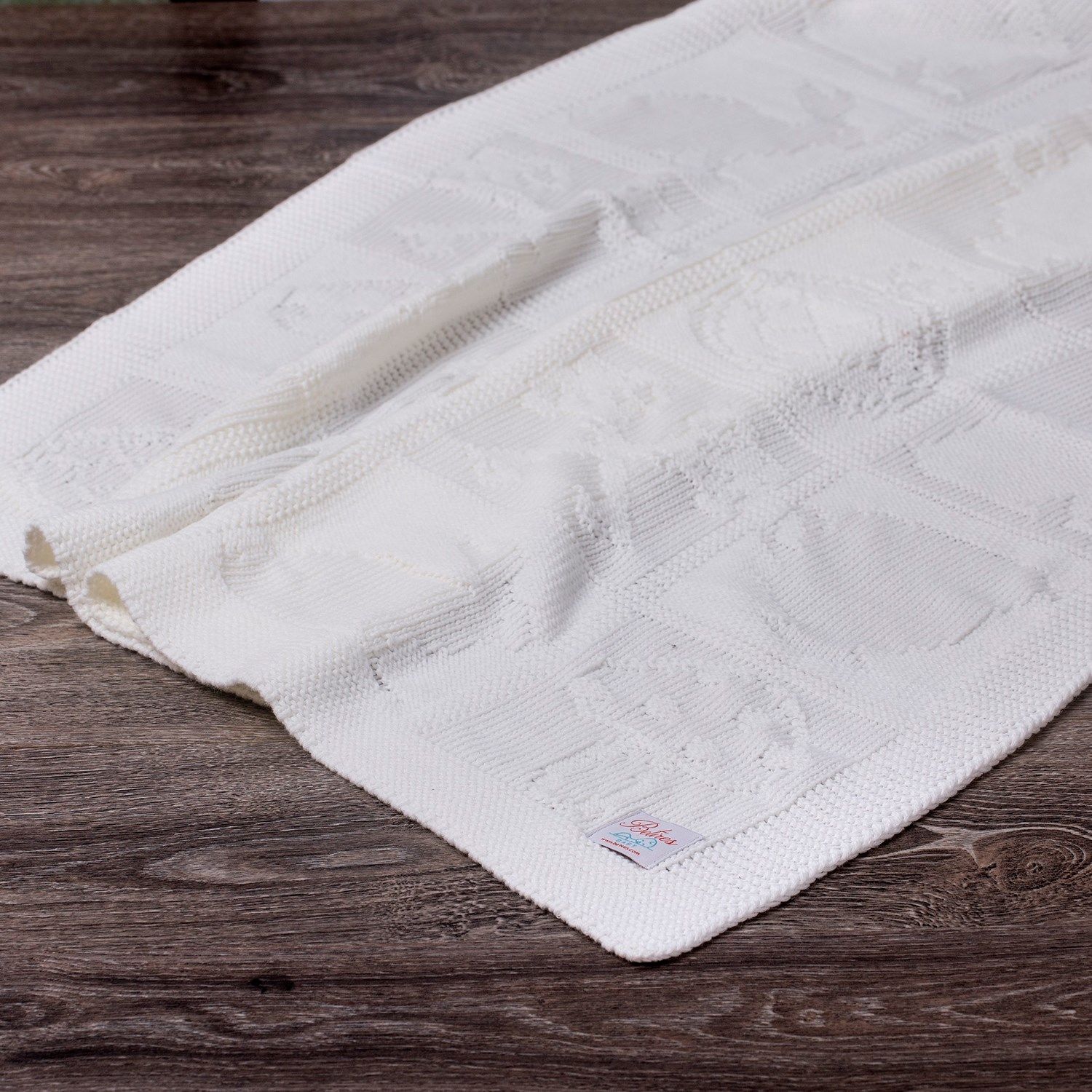 BB16011 Örgü Bebek Battaniye Ekru