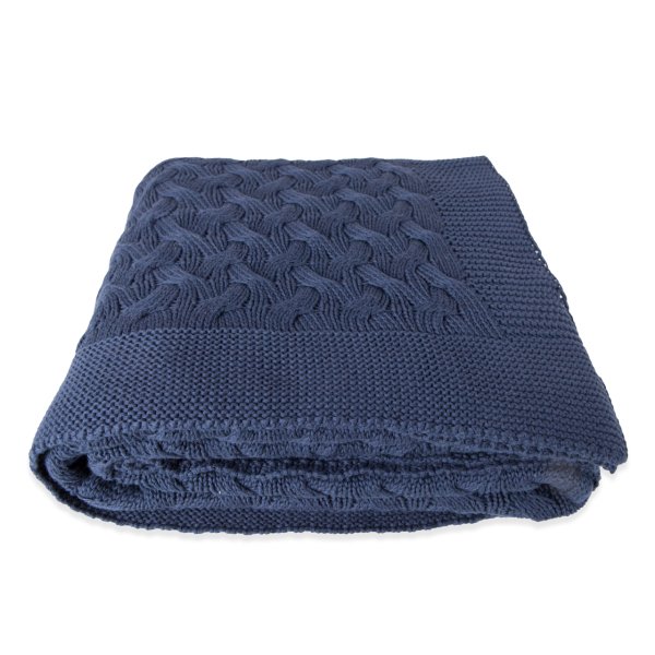 Tp17001 Örgü Koltuk Şalı Lacivert