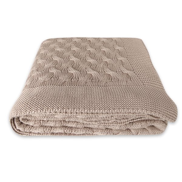 Tp17001 Örgü Koltuk Şalı Bej