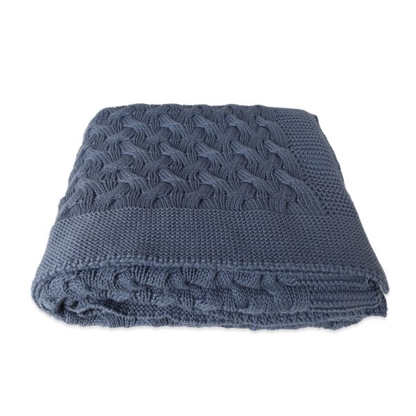 Tp17001 Örgü Koltuk Şalı İndigo