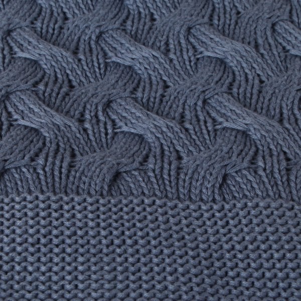 Tp17001 Örgü Koltuk Şalı İndigo