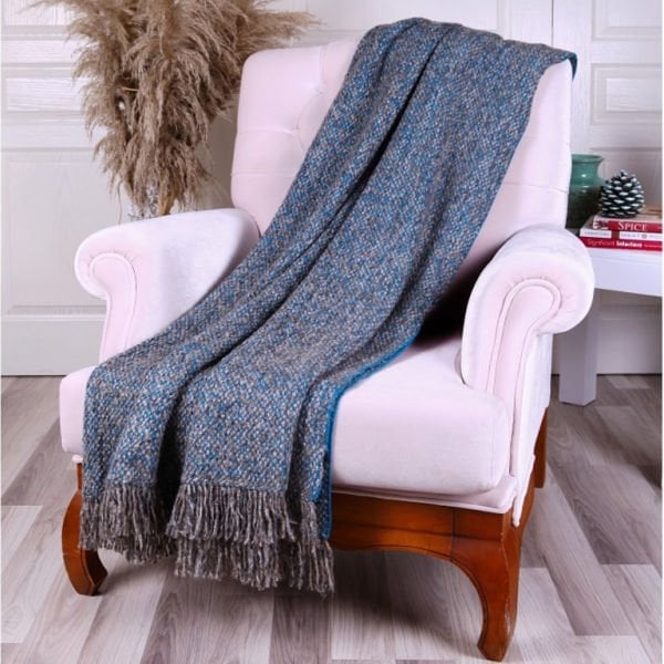 Tp16019 Örgü Koltuk Şalı Petrol