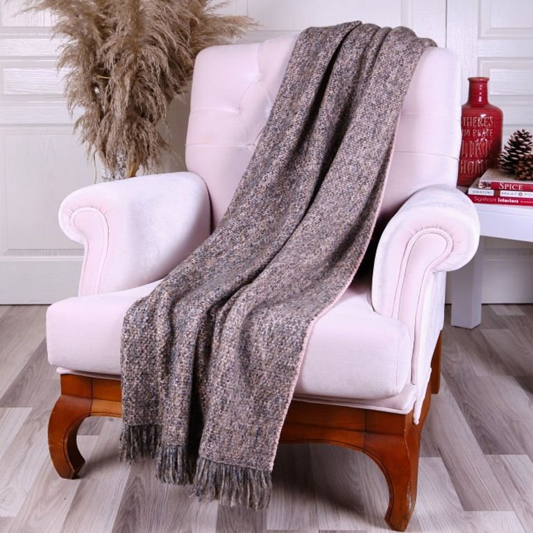 Tp16019 Örgü Koltuk Şalı Pudra