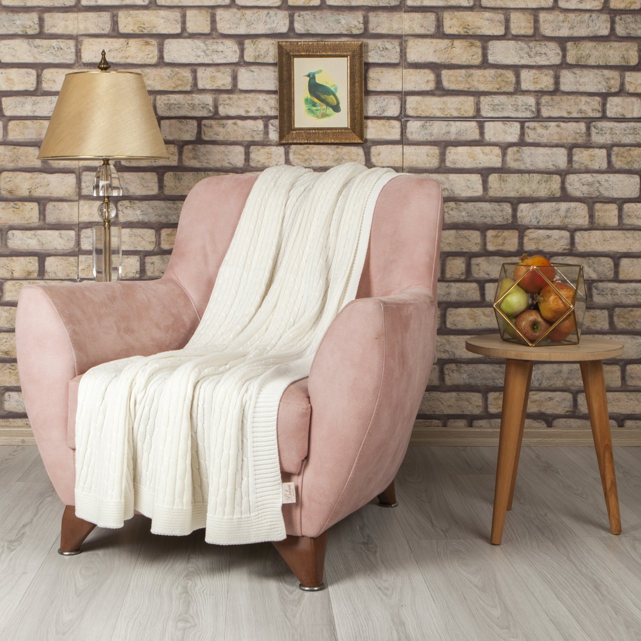 Tp15007 Örgü Koltuk Şalı Ekru