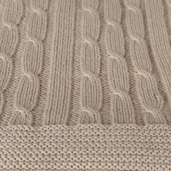 Tp15007 Örgü Koltuk Şalı Bej