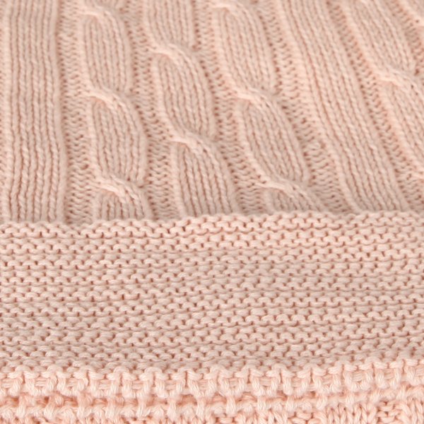 Tp15007 Örgü Koltuk Şalı Pembe