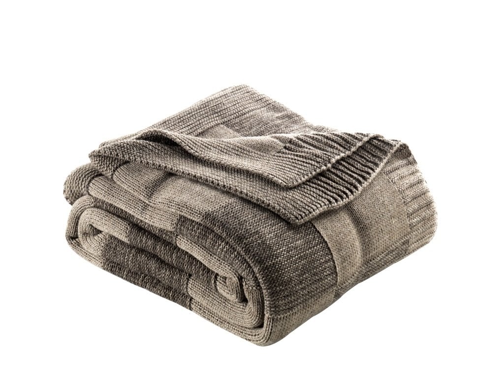 Ca18002 Örgü Battaniye Kahve