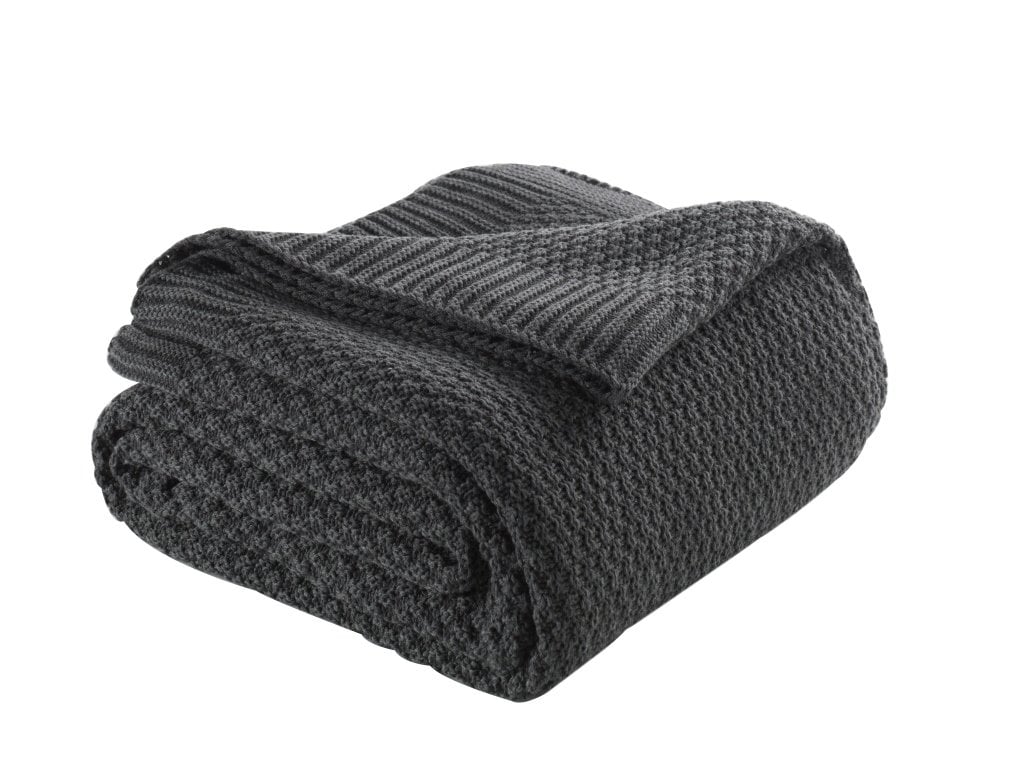 Ca18014 Örgü Battaniye Füme