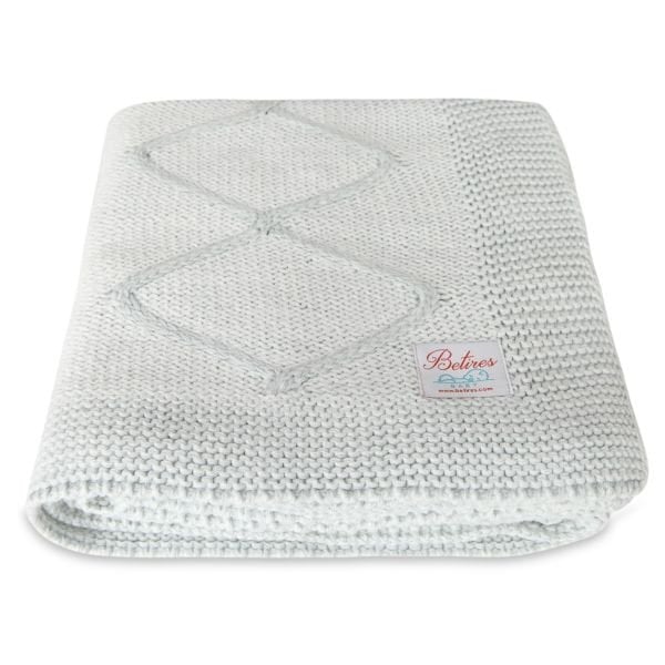 Bap17505 Örgü Bebek Battaniye Mavi