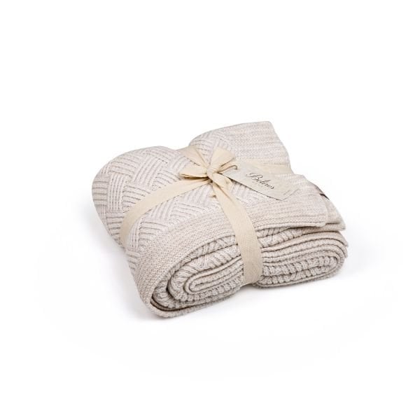 Tal16004 Örgü Koltuk Şalı Naturel