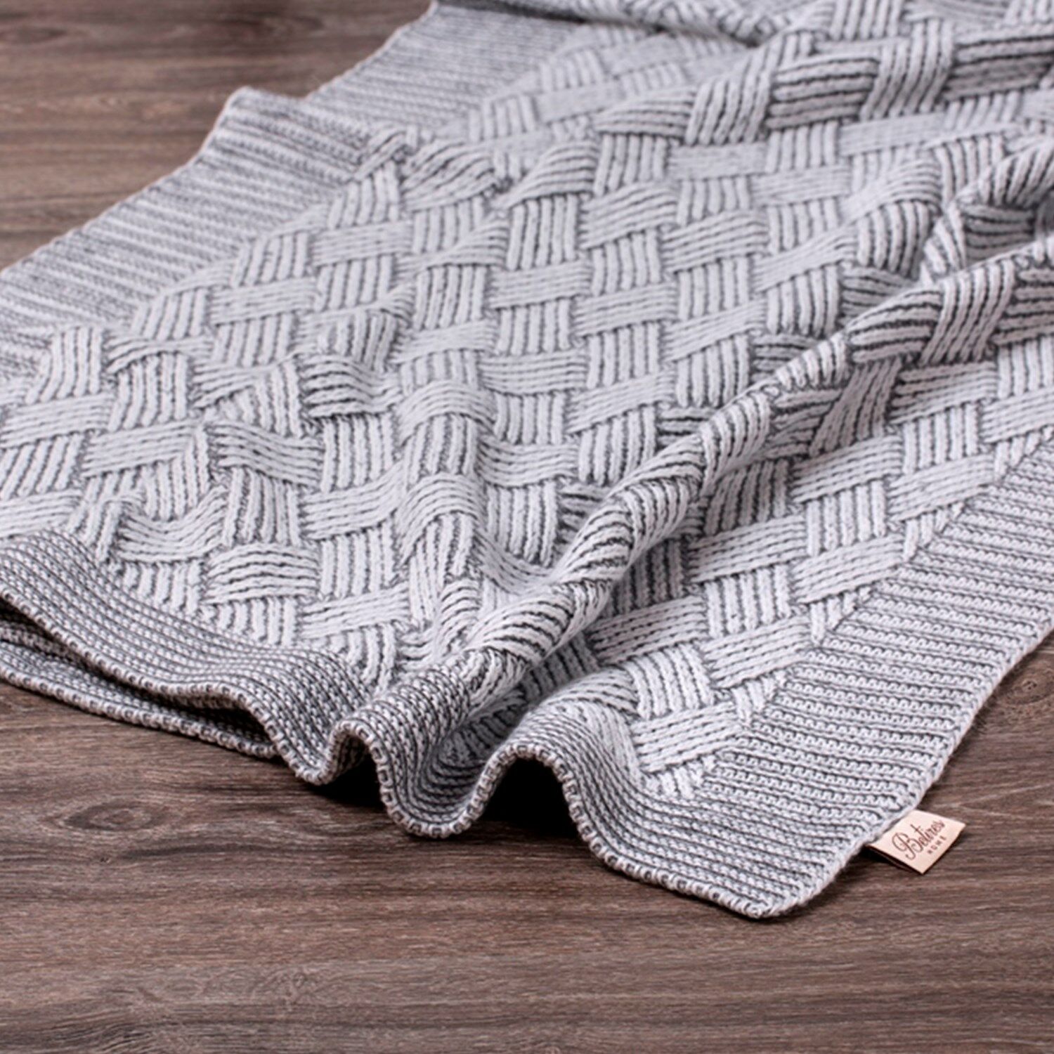 Tal16004 Örgü Koltuk Şalı Gri