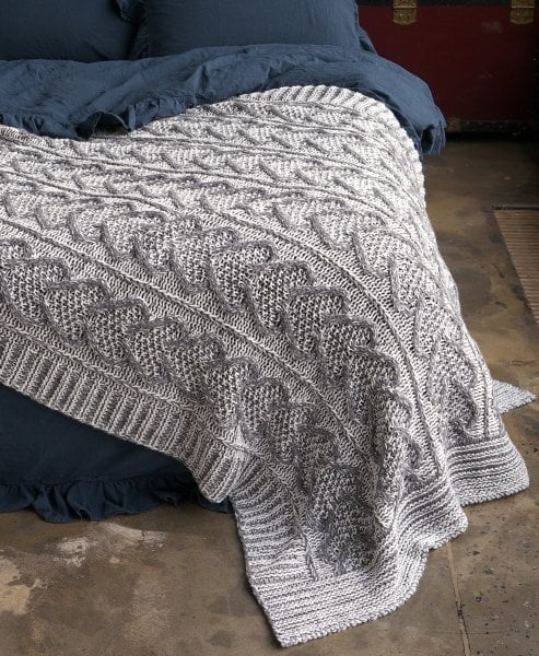 Tal18002 Örgü Koltuk Şalı Füme