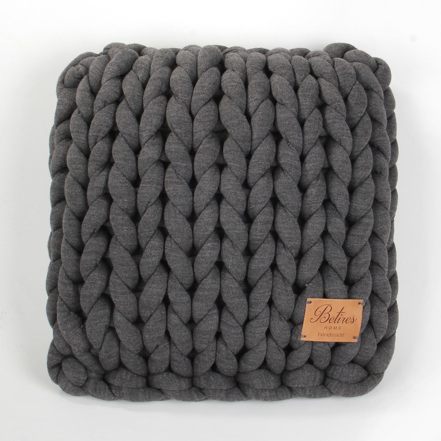 Chunky Örgü Yastık Füme