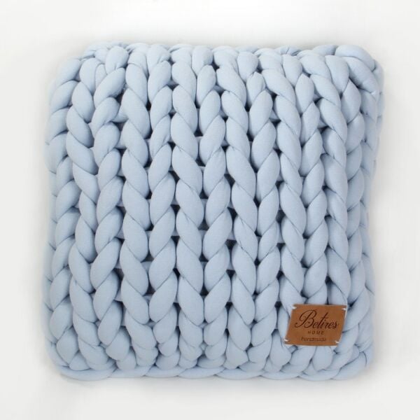 Hmy1801 Chunky Örgü Yastık Mavi