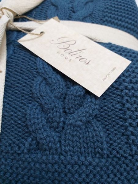 Ca15002 Örgü Battaniye İndigo