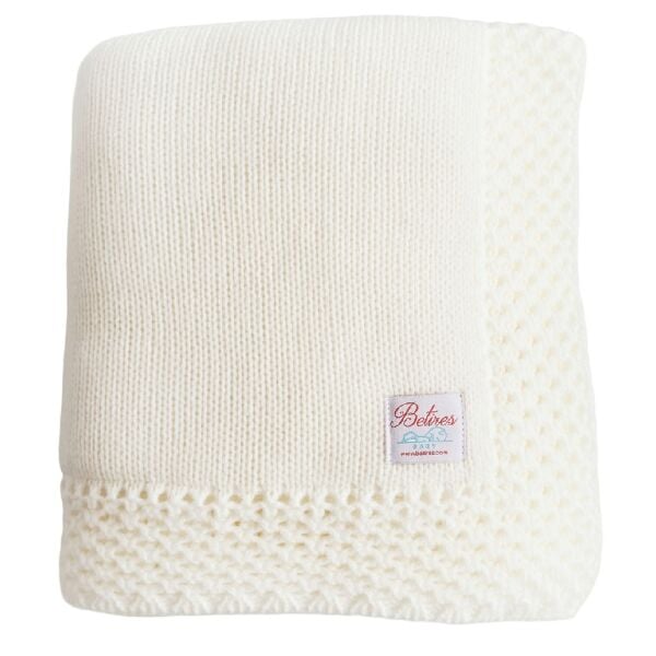 Bb21001 Örgü Bebek Battaniye EKRU