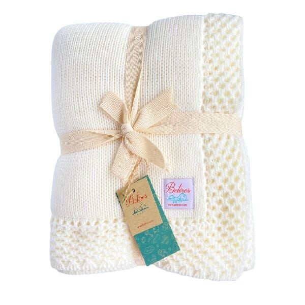Bb21001 Örgü Bebek Battaniye EKRU